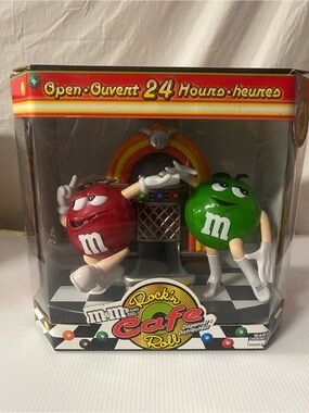 M&M's Rock'n Roll Cafe Candy Dispenser Jukebox Red Green Vintage in Box